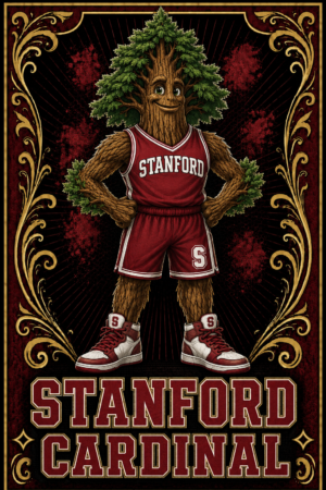Stanford Cardinal Tree Basketball Player Wall Art