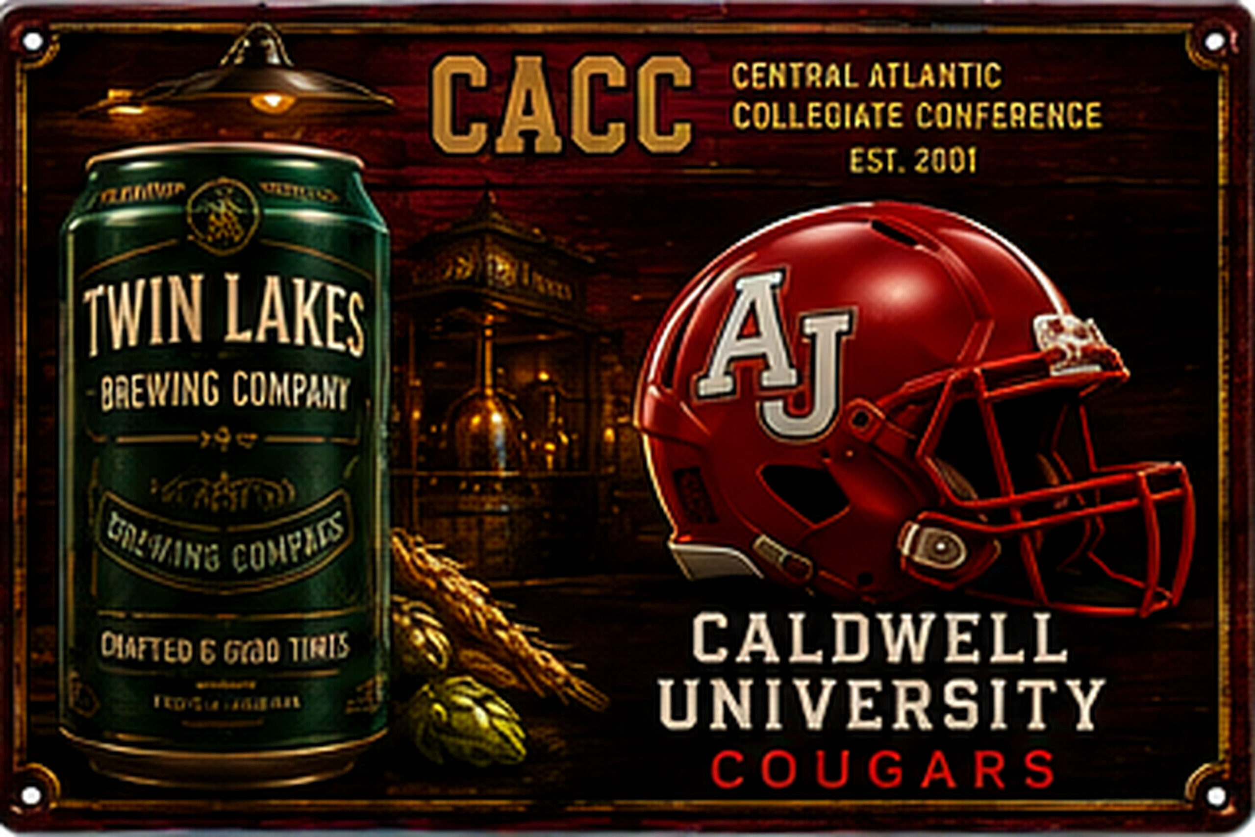 Caldwell University Cougars CACC Vintage-Style Wall Sign