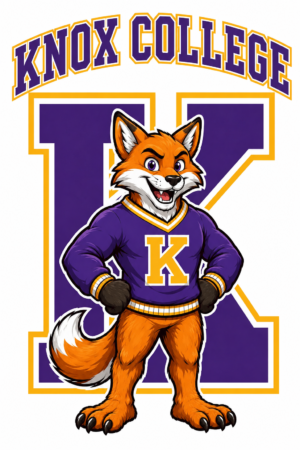 Knox College Fox Mascot Purple and Gold Wall Art
