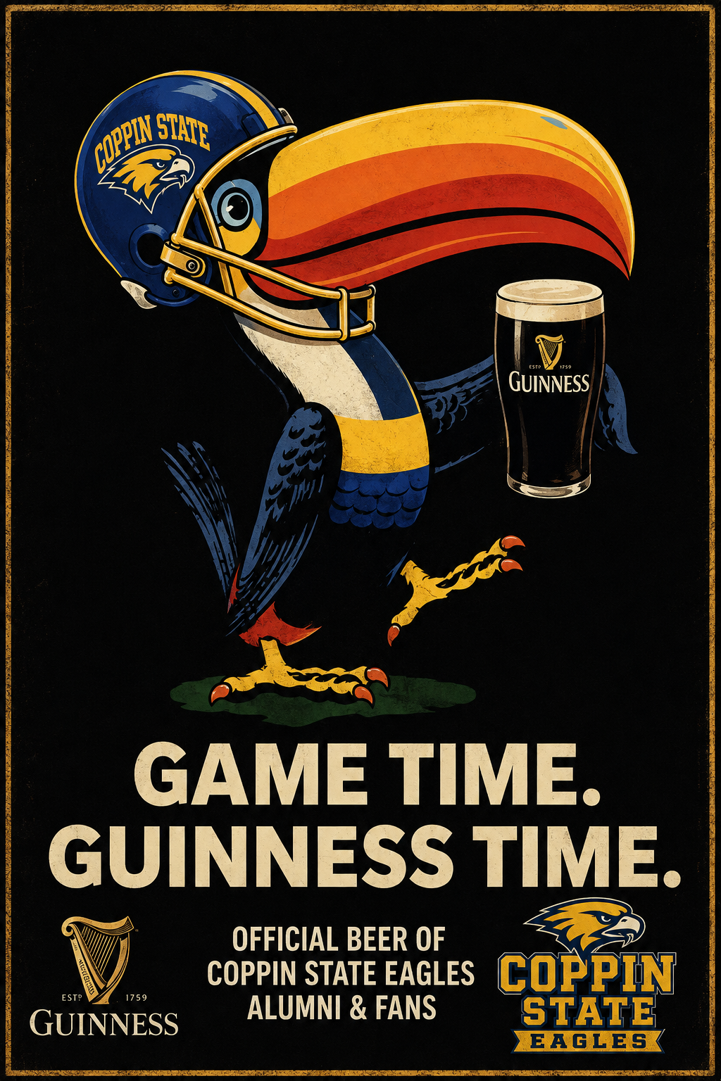 Coppin State Eagles Guinness Game Time Football Wall Art