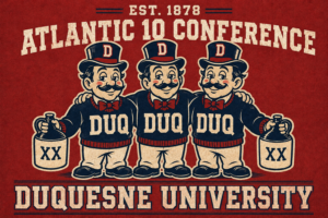 Atlantic 10 Conference Duquesne University Vintage-Style Wall Art