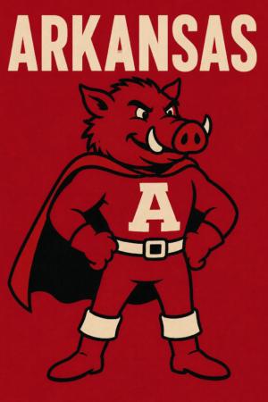 Arkansas Razorback-Inspired Mascot Wall Art