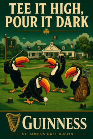 Guinness Golf Toucans “Tee It High, Pour It Dark” Wall Art