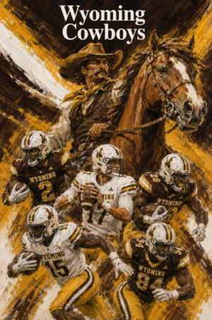 Wyoming Cowboys Western Football Team Wall Art