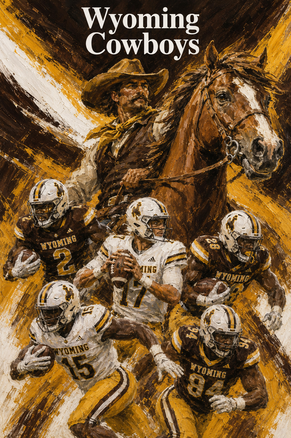 Wyoming Cowboys Western Football Team Wall Art