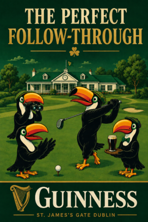 Guinness Toucan Golf Course Printed Wall Art