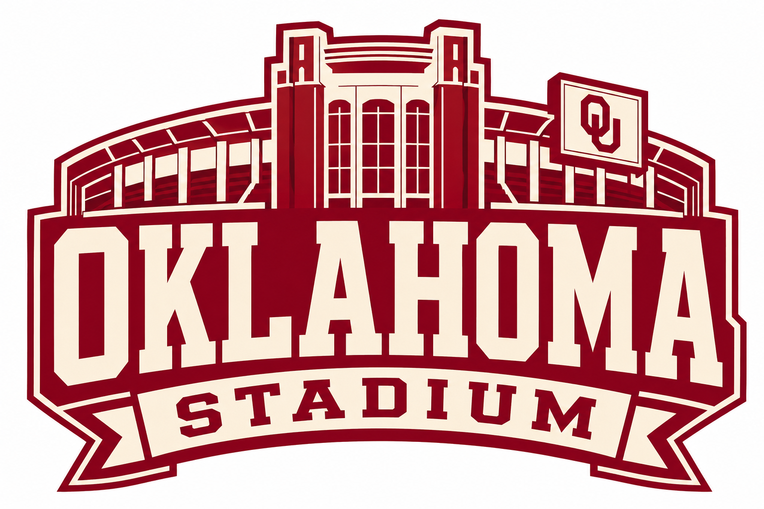 Oklahoma Stadium Red and Cream Graphic Wall Art