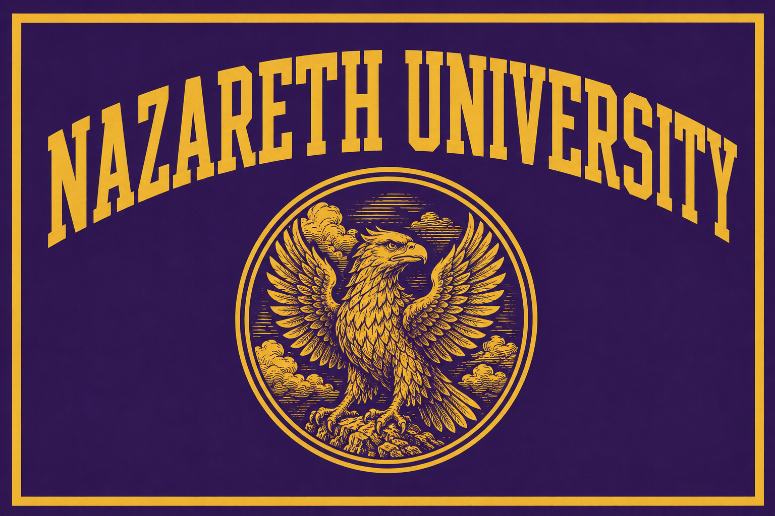 Nazareth University Eagle Purple and Gold Wall Art