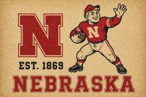 Nebraska Football Retro-Style Printed Wall Art
