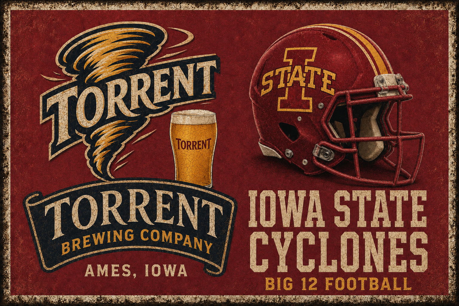 Torrent Brewing Company Iowa State Cyclones Football Wall Art