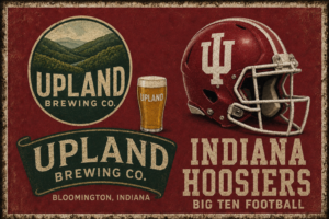 Upland Brewing Co Indiana Hoosiers Football Vintage-Style Wall Art