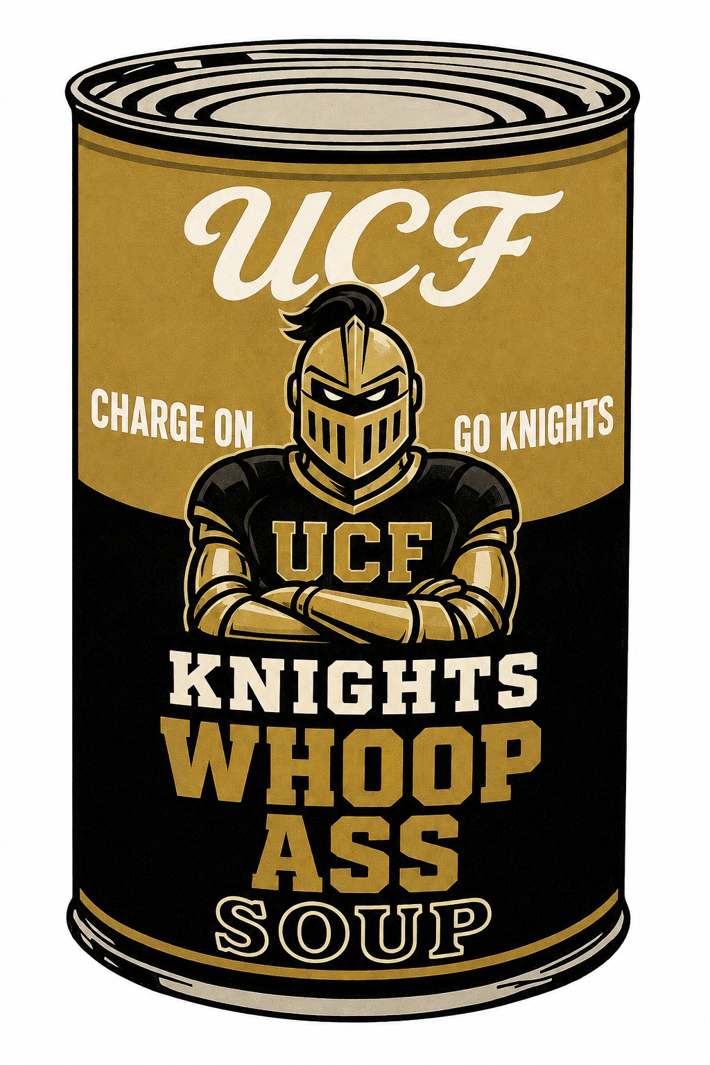 UCF Knights Whoop Ass Soup Can Design