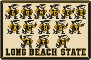 Long Beach State Shark Character Sign-Style Wall Art