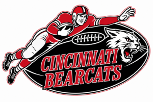 Cincinnati Bearcats Football Player and Wildcat Graphic