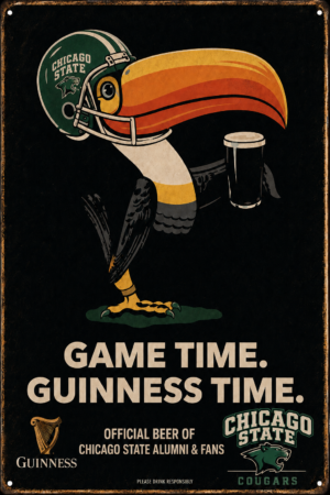 Chicago State Cougars Guinness Game Time Vintage-Style Wall Sign