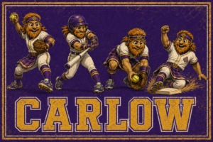 Carlow Baseball Leprechaun Vintage-Style Wall Art