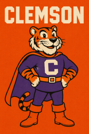 Clemson Tiger Superhero Graphic Wall Art
