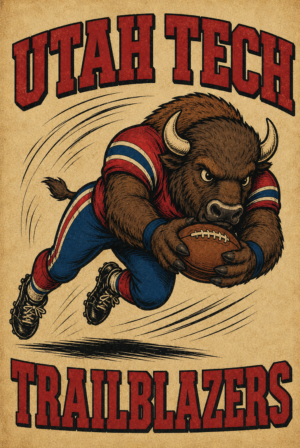 Utah Tech Trailblazers Buffalo Football Wall Art