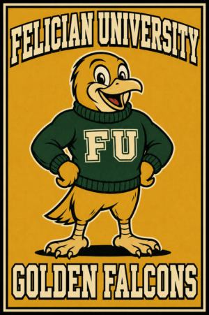 Felician University Golden Falcons Vintage-Style Wall Art