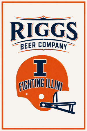 Riggs Beer Company Fighting Illini Helmet Wall Art