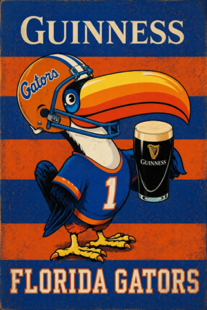 Guinness Florida Gators Helmet & Stout Vintage-Style Wall Art