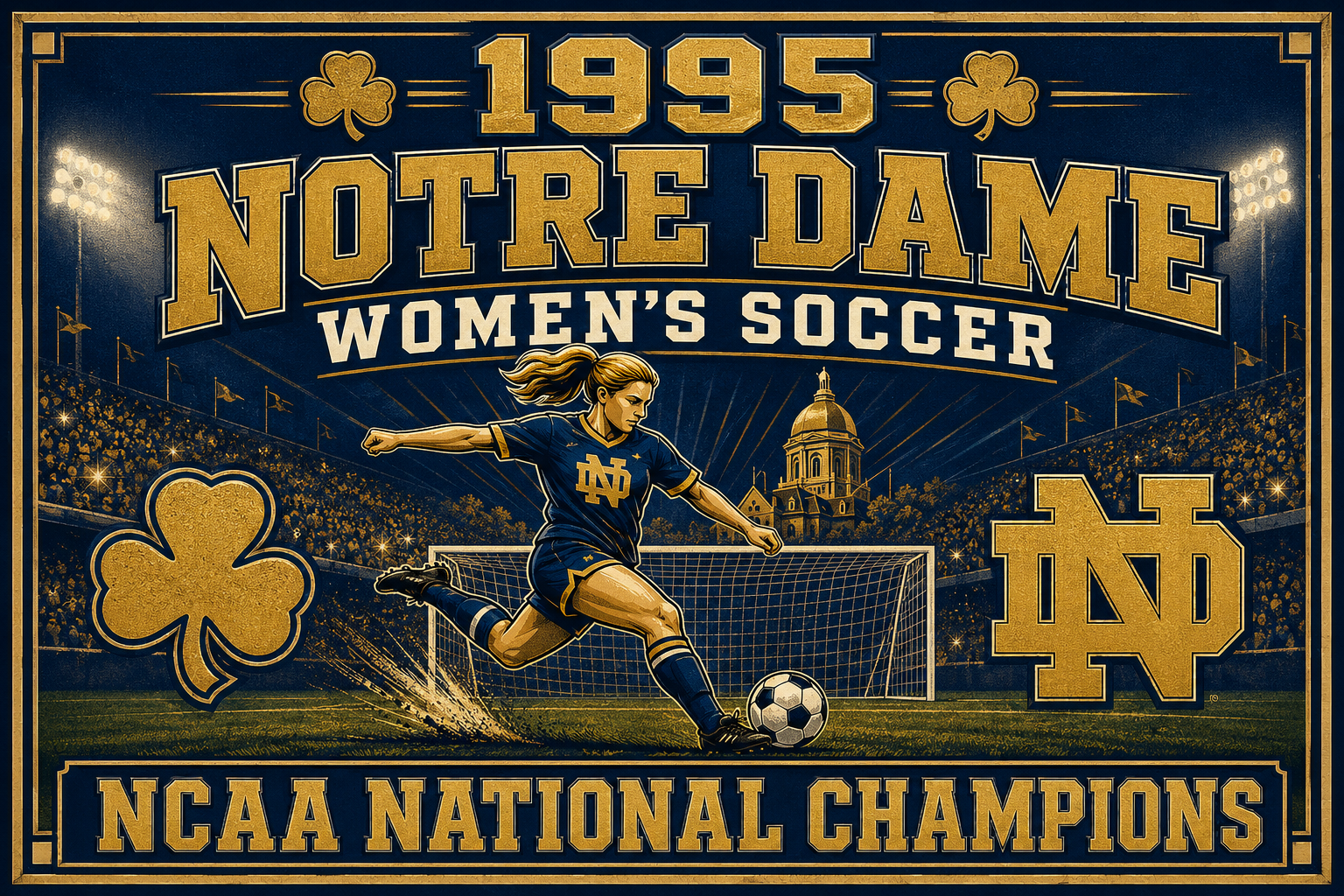 1995 Notre Dame Women’s Soccer Championship Wall Art