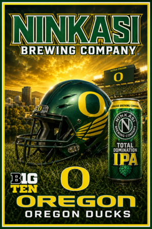Oregon Ducks Ninkasi Brewing Football Poster