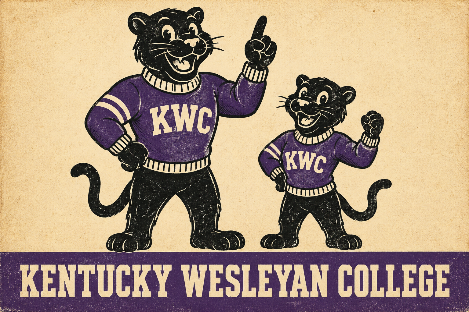 Kentucky Wesleyan College Panthers Vintage-Style Wall Art