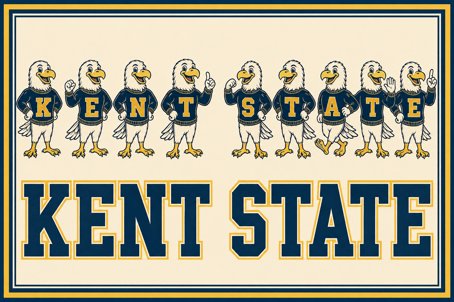 Penn State Eagle Mascot Typography Wall Art