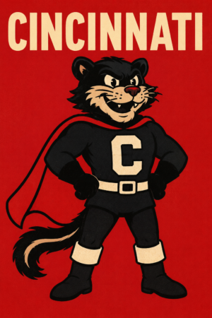 Cincinnati Bear Mascot Graphic Wall Art