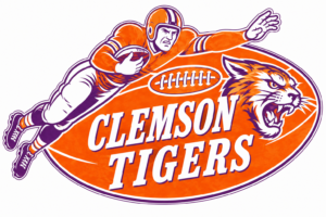 Clemson Tigers Football Player and Tiger Graphic