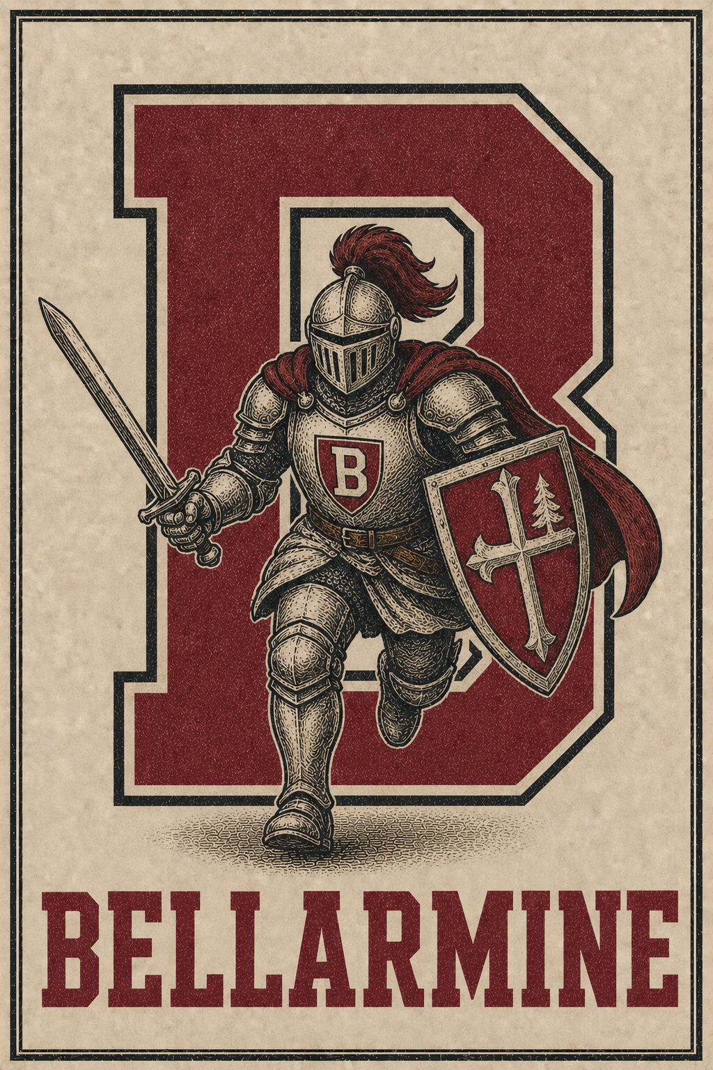 Bellarmine Knight Vintage-Style Printed Wall Art