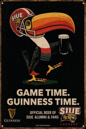 SIUE Cougars Game Time Guinness Metal Wall Sign