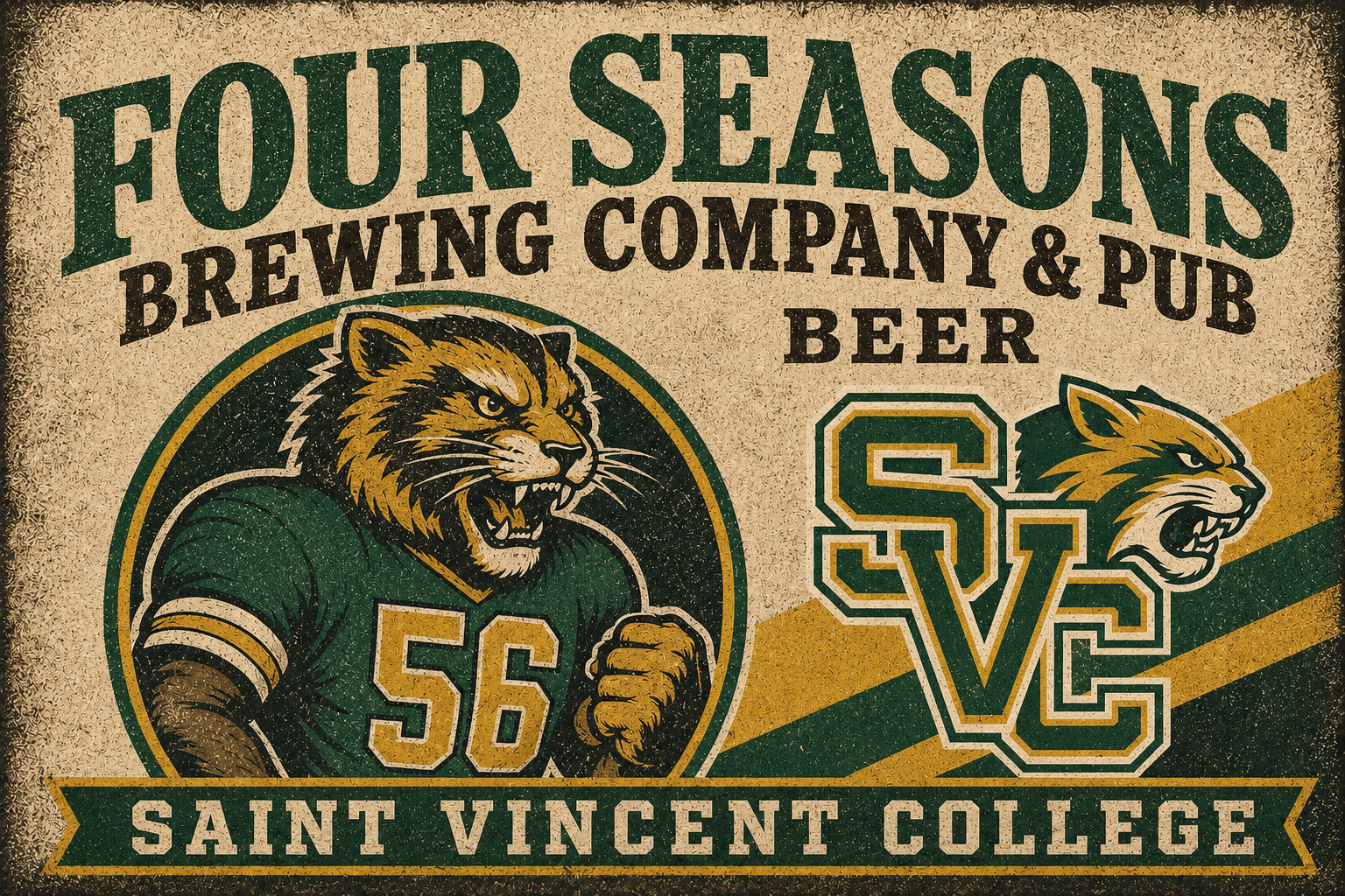 Four Seasons Brewing Company Saint Vincent College Bobcat Wall Art