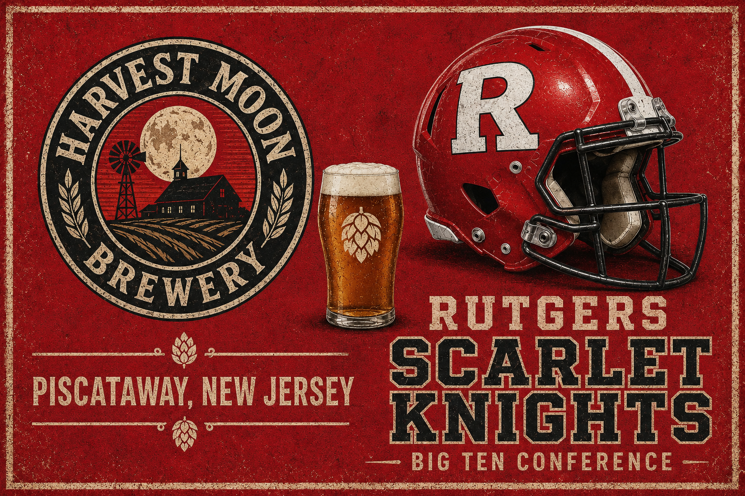 Rutgers Scarlet Knights Brewery Style Wall Art