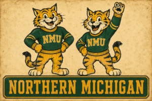 Northern Michigan Wildcats Retro-Style Wall Art