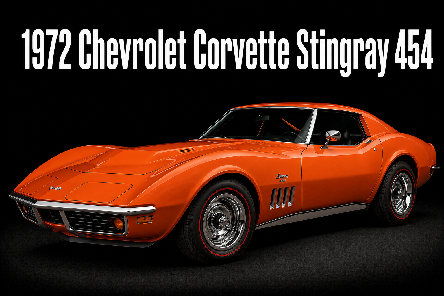 1972 Chevrolet Corvette Stingray 454 Orange Car Wall Art