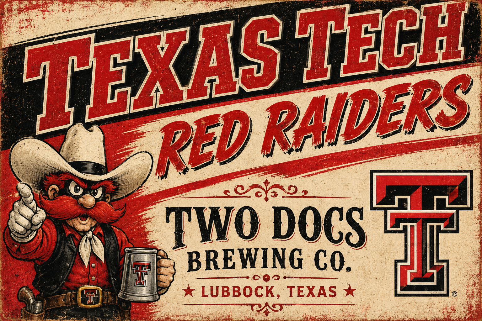 Texas Tech Red Raiders Two Docs Brewing Co. Wall Art