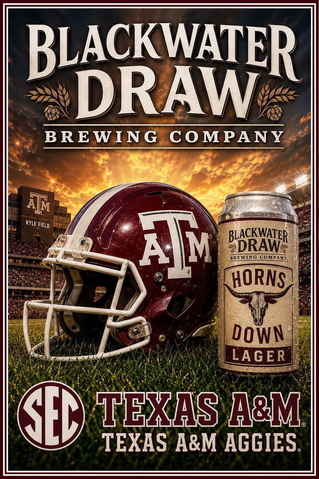 Blackwater Draw Brewing Company Texas A&M Football Poster
