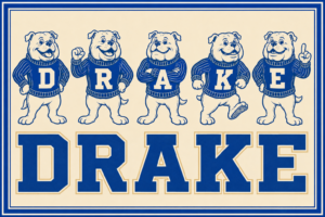 Drake Bulldog Typography Printed Wall Art