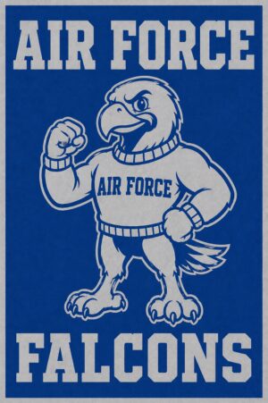 Air Force Falcons Muscular Falcon Mascot Wall Art