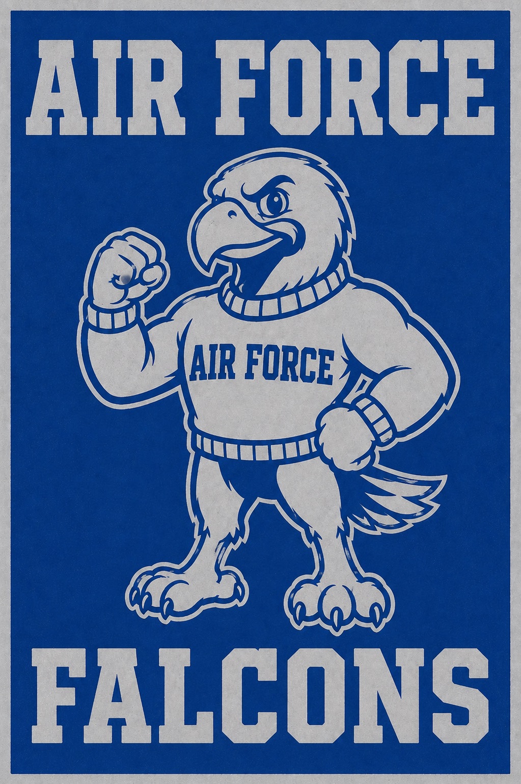 Air Force Falcons Muscular Falcon Mascot Wall Art