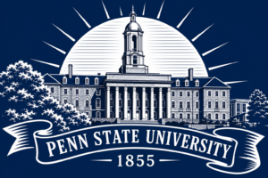 Penn State University Building Illustration Wall Art, 1855