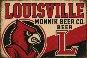 Louisville Monnik Beer Co. Cardinal Beer L Vintage-Style Sign