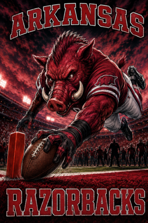 Arkansas Razorbacks Boar Football Stadium Wall Art