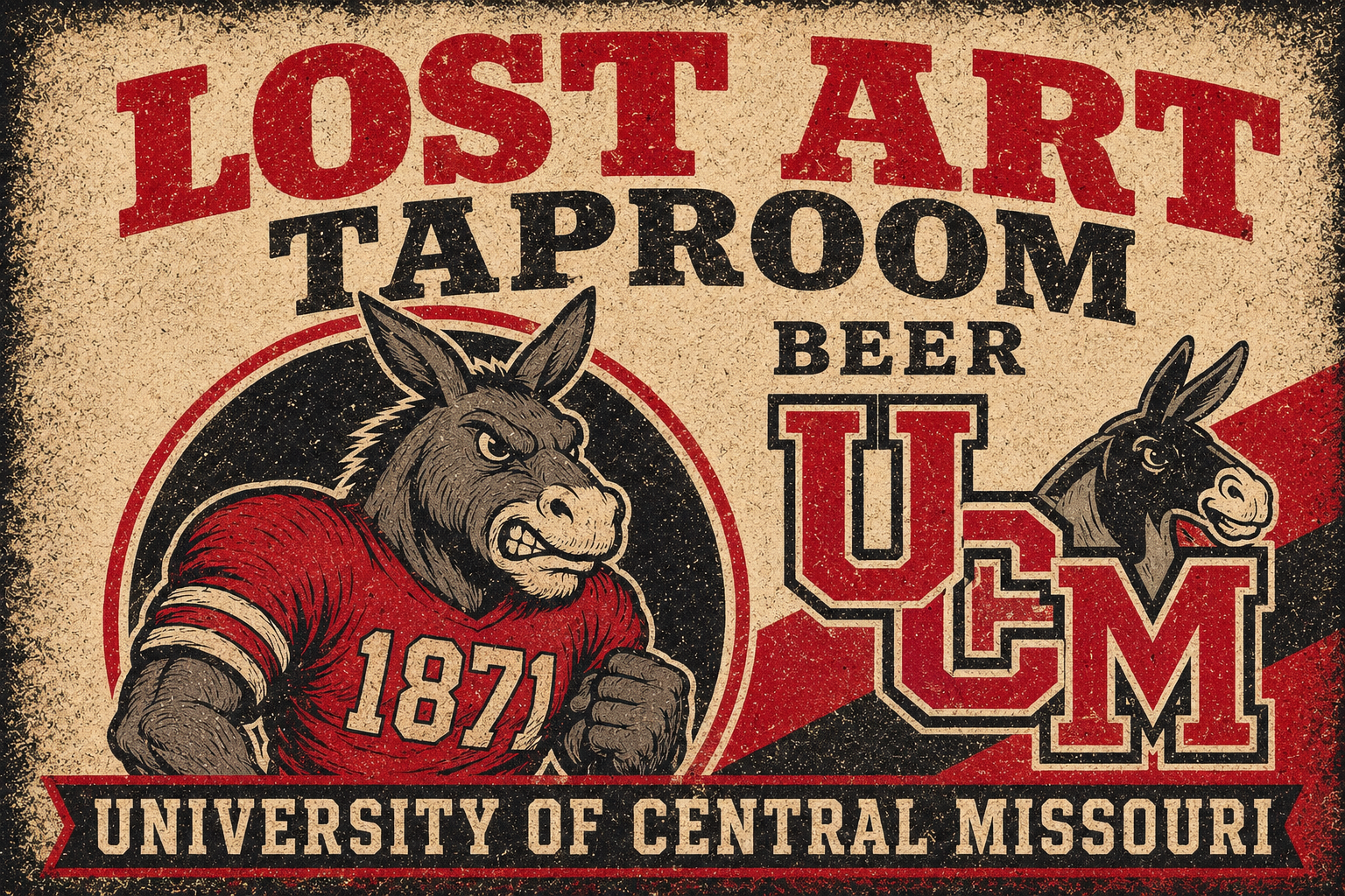 Lost Art Taproom Beer UCM Donkey Graphic Wall Art