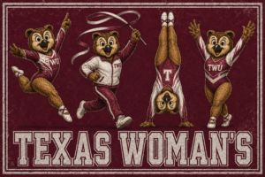 Texas Womans Owl Cheerleaders Vintage-Style Wall Art