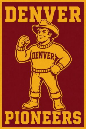 Denver Pioneers Vintage-Style Mascot Wall Art