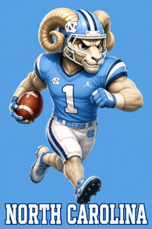North Carolina Ram Football Player Graphic Wall Art