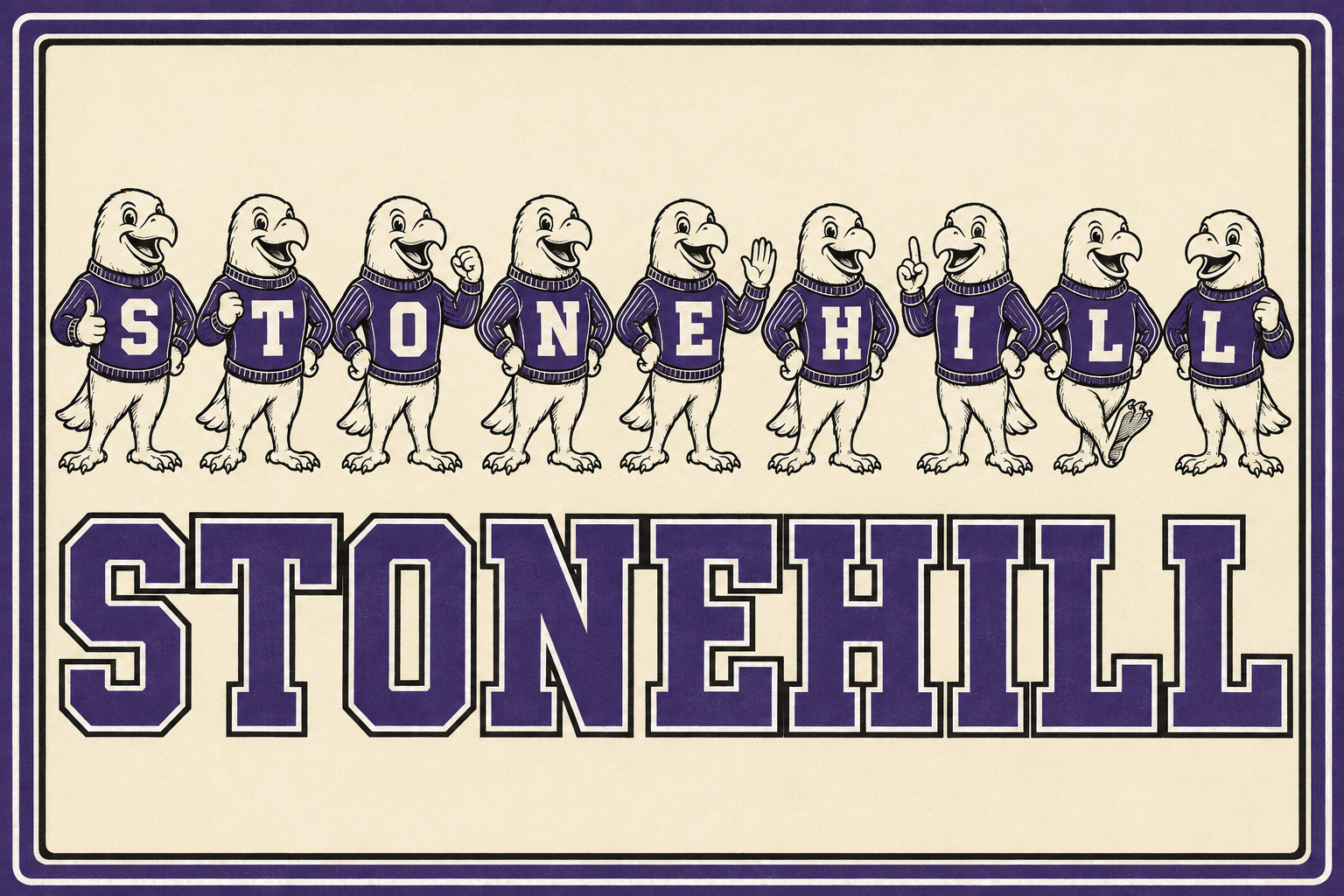 Stonehill Eagles Collegiate-Style Mascot Wall Art
